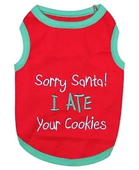 Parisian Pet Sorry Santa I Ate Your Cookies Holiday Dog T-Shirt