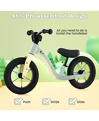 12-Inch Balance Bike with Adjustable Seat and Rotatable Handlebar for Over 36 Months Old