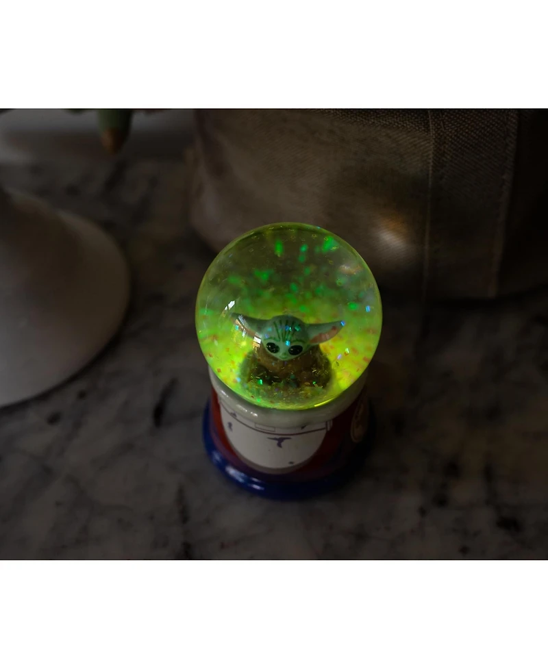 Star Wars: The Mandalorian The Child Hover Pod Light-Up Mini Snow Globe Display Piece Decoration | Home Decor for Kids Room Essentials | Baby Yoda Gif