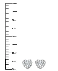 Macy's Diamond Heart Shape Halo Stud Earrings (1/4 ct. t.w.) in 10k White Gold