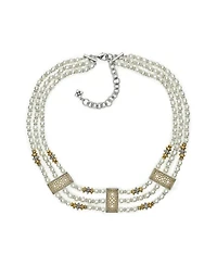 Patricia Nash 3 Strand Cultivated Pearl Layered Necklace