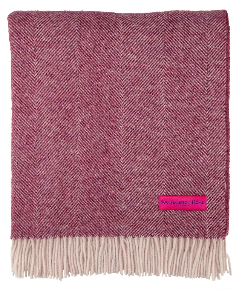 Southampton Home Shetland Lambswool Herringbone Throw, 55" x 72"