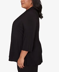 Alfred Dunner Plus Seville Border Print Two One Top