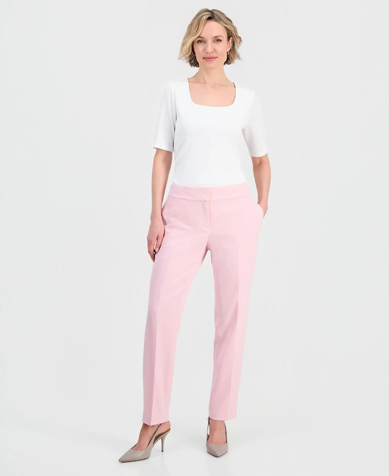 Kasper Women's Julia Stretch Crepe Mid-Rise Pants, Regular & Petite