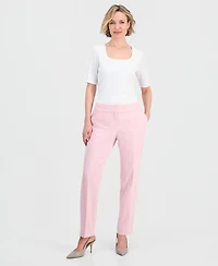 Kasper Women's Julia Stretch Crepe Mid-Rise Pants, Regular & Petite