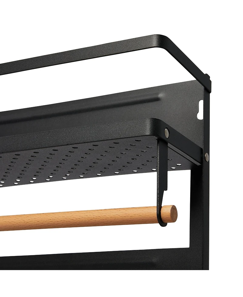 Household Essentials Metal Magnetic Organizer with Paper Towel Holder, White