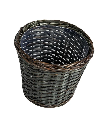 Household Essentials Handwoven Willow Waste Basket with Plastic Liner, Brown