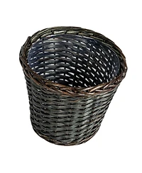 Household Essentials Handwoven Willow Waste Basket with Plastic Liner, Brown