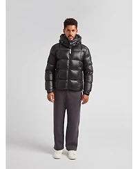JACK1T Men's Ez Boxed Hooded Racer Puffer Jacket