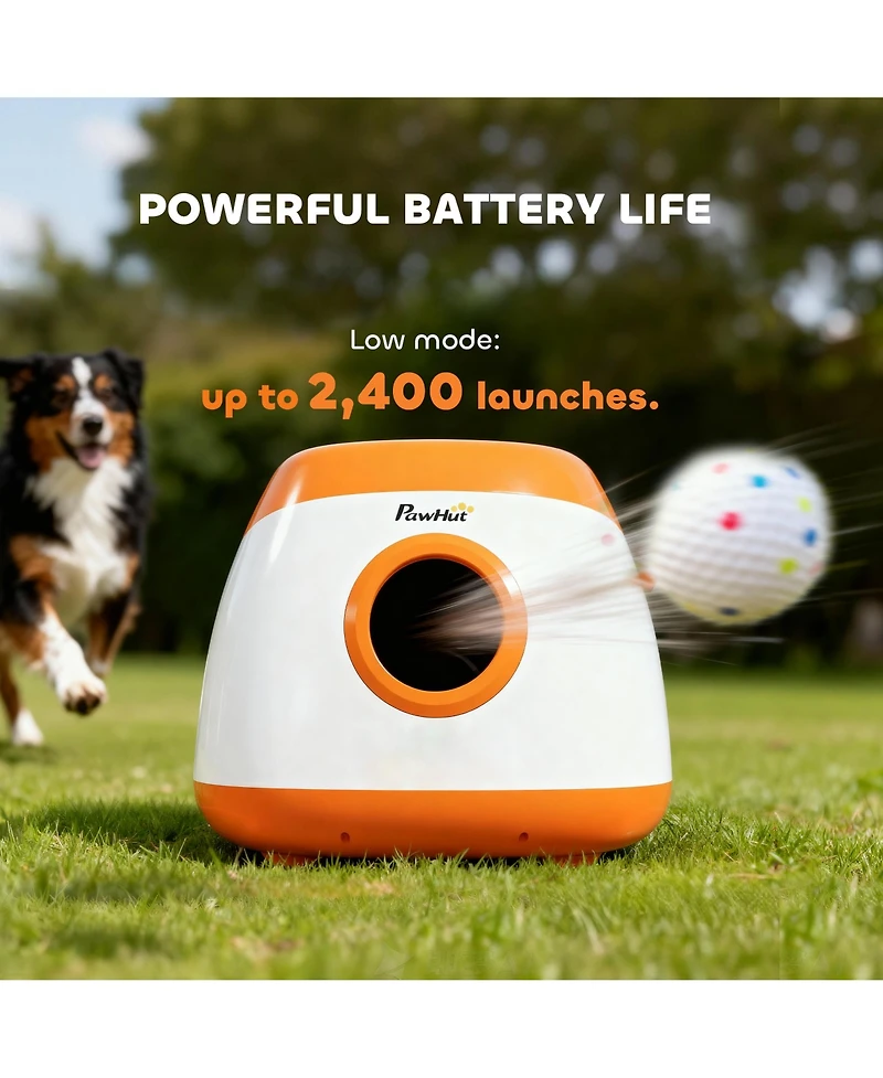 PawHut Automatic Dog Ball Launcher, Dog Ball Thrower, 26-79 Ft Disce