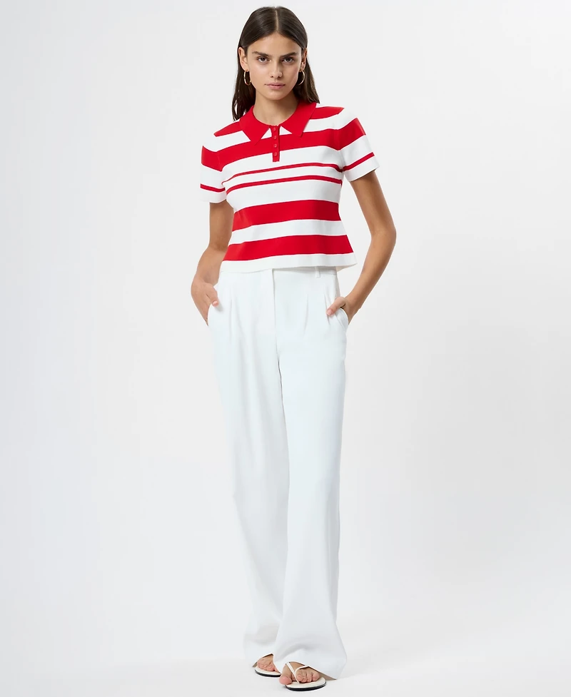 French Connection Women's Short-Sleeve Collared Top