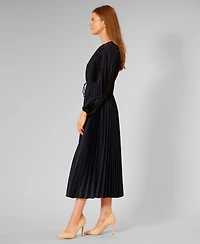 julia jordan Women's Pleated Long-Sleeve Dress