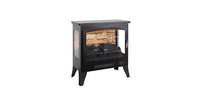 Flynama 21 inchThree-sided Freestanding Electric Fireplace Stove heater with 3D Flame effect with remote control
