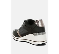 London Rag Womens Vespera Faux Leather & Mesh Sneakers