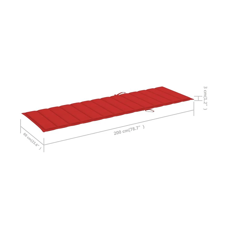 vidaXL Wooden Sun lounger with Cushion