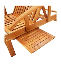vidaXL 2 pcs with Table and Cushions Solid Wood Acacia Sun Loungers