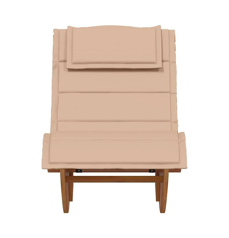 vidaXL Rocking with Cushion Solid Wood Acacia Sun Lounger