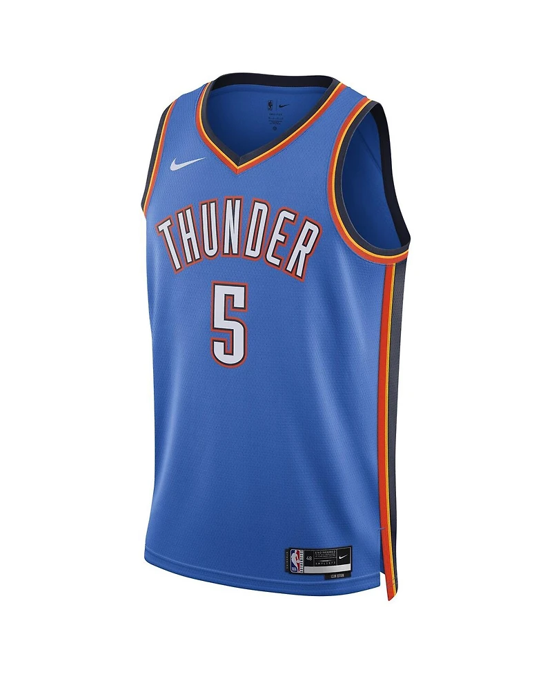 Nike Men's and Women's Luguentz Dort Blue Oklahoma City Thunder Swingman Player Jersey - Icon Edition