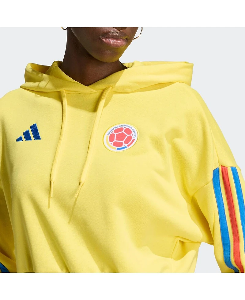 Adidas Women's Yellow Colombia National Team Fifa x World Cup Alphaskin Cropped Hoodie