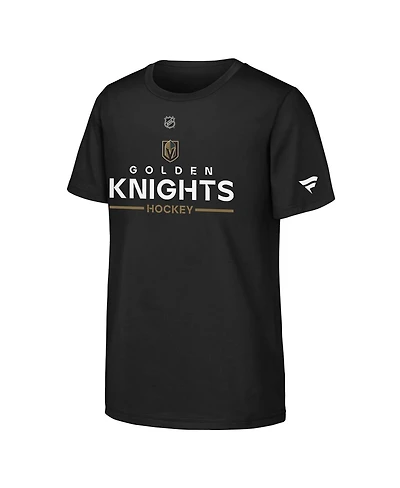 Big Boys and Girls Black Vegas Golden Knights Authentic Pro Wordmark T-Shirt