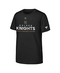 Big Boys and Girls Black Vegas Golden Knights Authentic Pro Wordmark T-Shirt