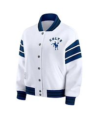 Wear by Erin Andrews Women's White Indianapolis Colts Plus Full-Snap Fleece Sweatshirt Jacket