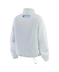 Wear by Erin Andrews Women's Gray Utah Mammoth Polar Fleece Quarter-Zip Jacket