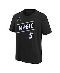 Jordan Big Boys and Girls Paolo Banchero Black Orlando Magic Name Number T-Shirt - Statement Edition