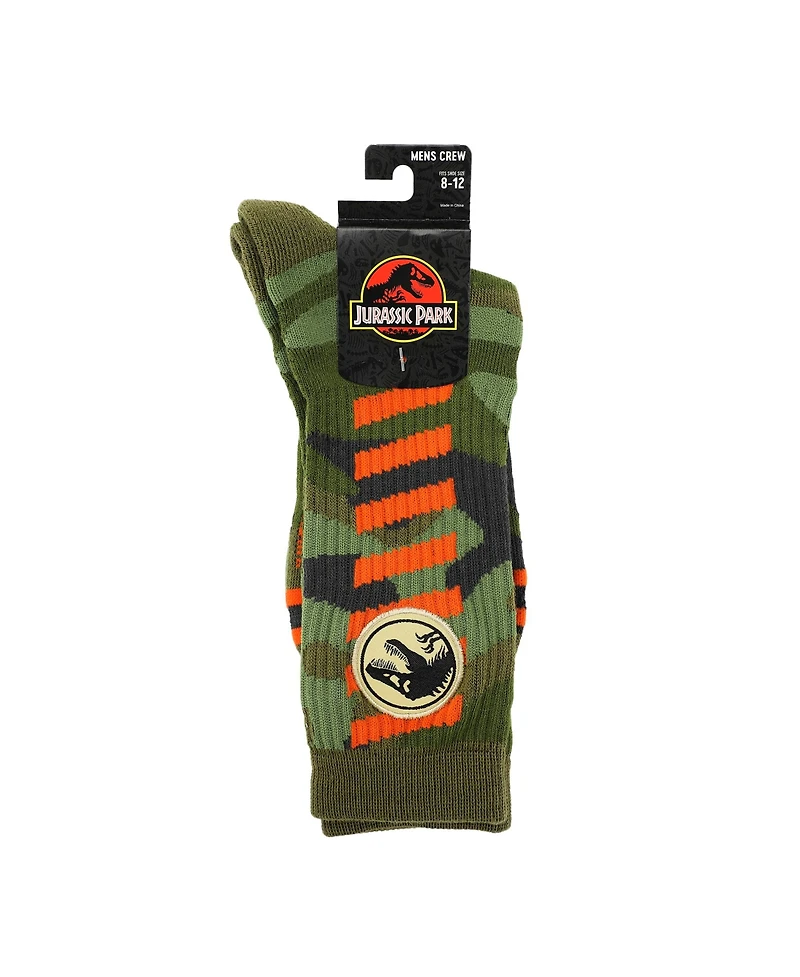 Jurassic Park Men's Camo Dinosaur Athletic Crew Socks