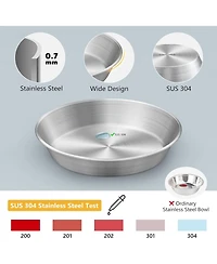 Wopet 6 Pack Stainless Steel Cat Food Bowls Deep Whisker Friendly Non Slip Silicone Base Easy Clean Indoor Feeding Dishes 59 Inch
