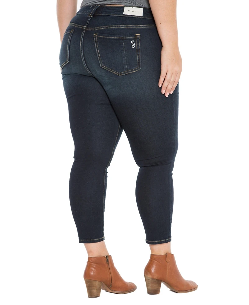 Slink Jeans Women's Denim High Rise Ankle Skinny 27" inseam - Summer