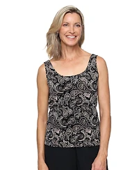 Alex Evenings Women's Printed Jacket and Scoop Neck Tank Top, 2-Piece Set