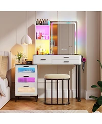 Vlsrka Vanity Makeup Desk with Mirror and Lights