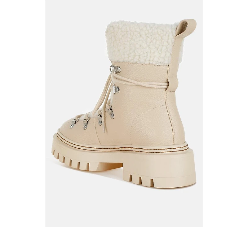 Omul Fleece & Faux Leather Boots