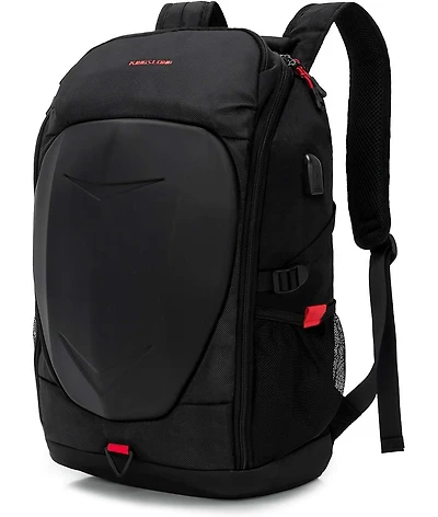 Batfox Hardshell 7 Inch Laptop Backpack, Armored with Usb Port & Rain Cover for Motorcycle, Outdoor, Racing - Waterproof, Matte Black