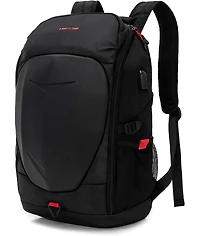 Batfox Hardshell 7 Inch Laptop Backpack, Armored with Usb Port & Rain Cover for Motorcycle, Outdoor, Racing - Waterproof, Matte Black