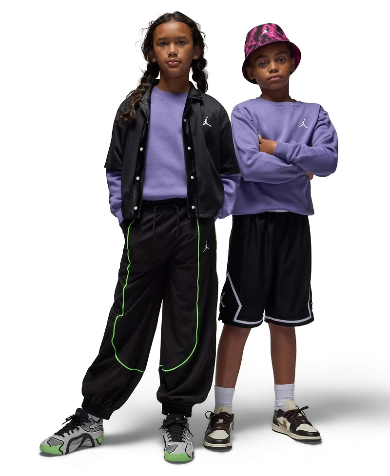 Jordan Girls S-xl Fleece Crewneck with Ribbed Trim Sweatshirt