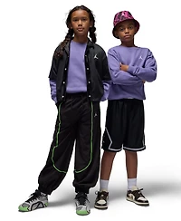 Jordan Girls S-xl Fleece Crewneck with Ribbed Trim Sweatshirt