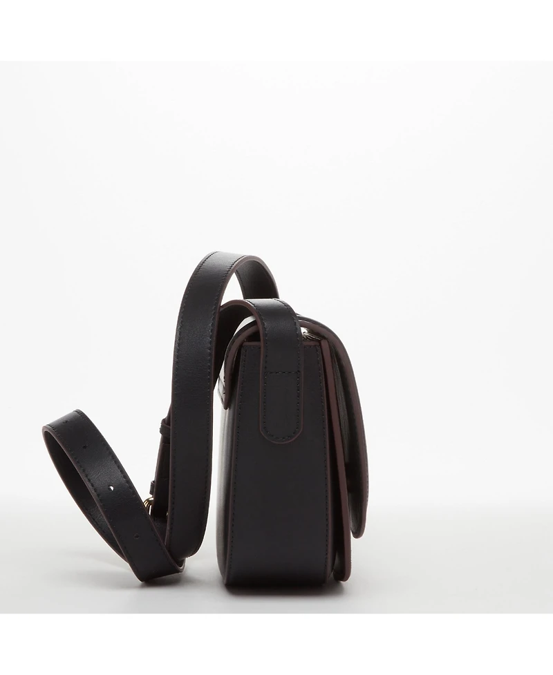 Small Leather Saddle Crossbody Bag