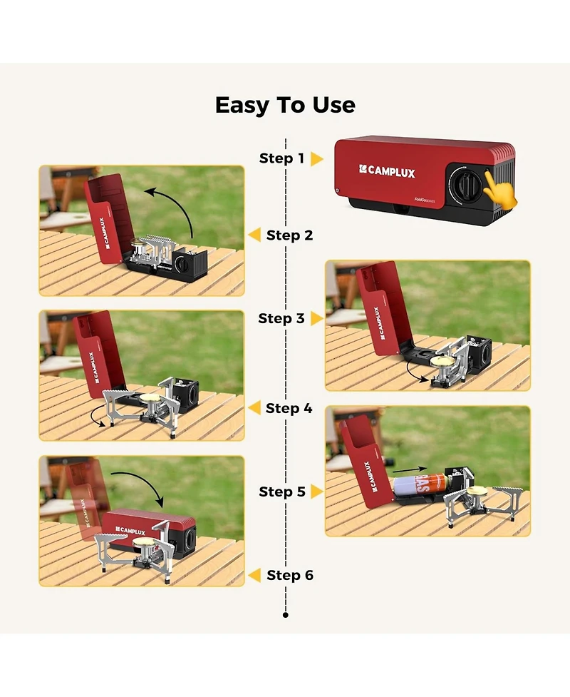 FoldGo 7500 Btu Portable Butane Stove – Collapsible, Csa Certified, Adjustable Burner with Carry Bag