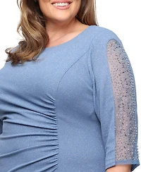 Sl Fashions Plus Crewneck Maxi Dress