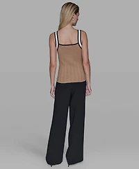 Karl Lagerfeld Paris Women's Contrast Sleeveless Tank Top