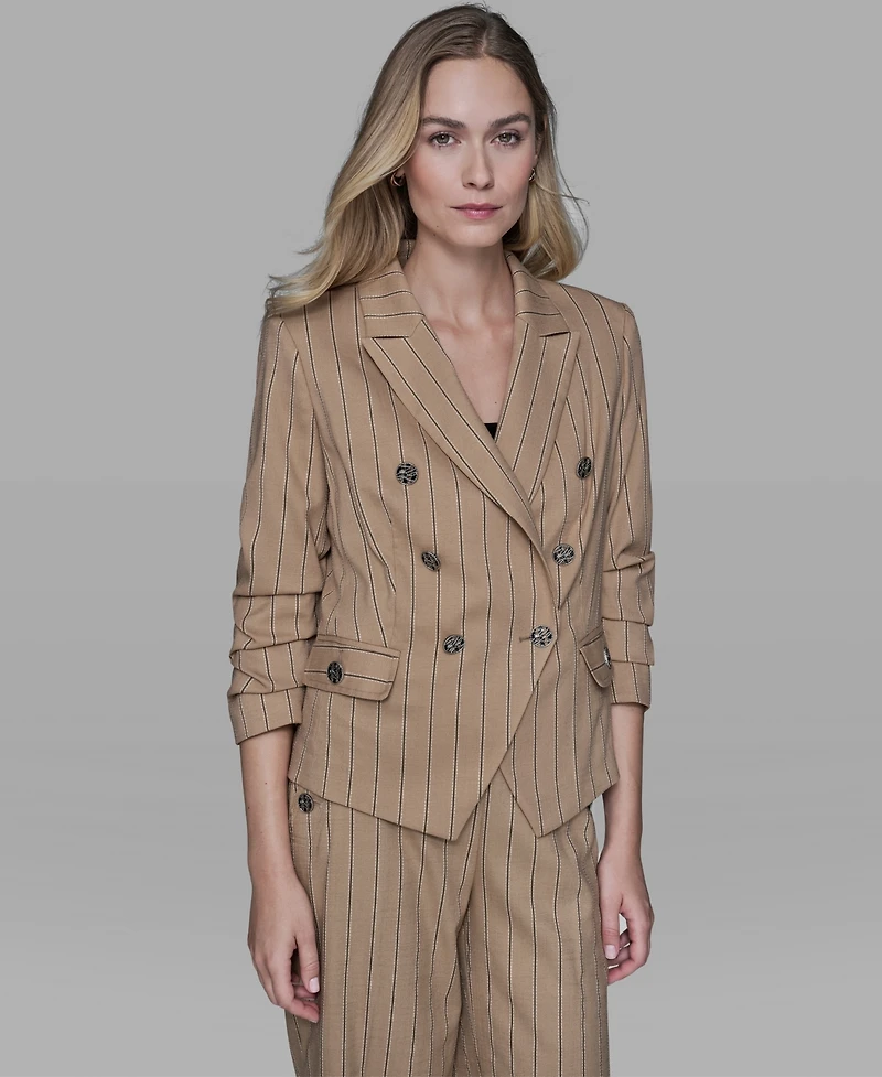 Karl Lagerfeld Paris Women's Striped Collar Blazer