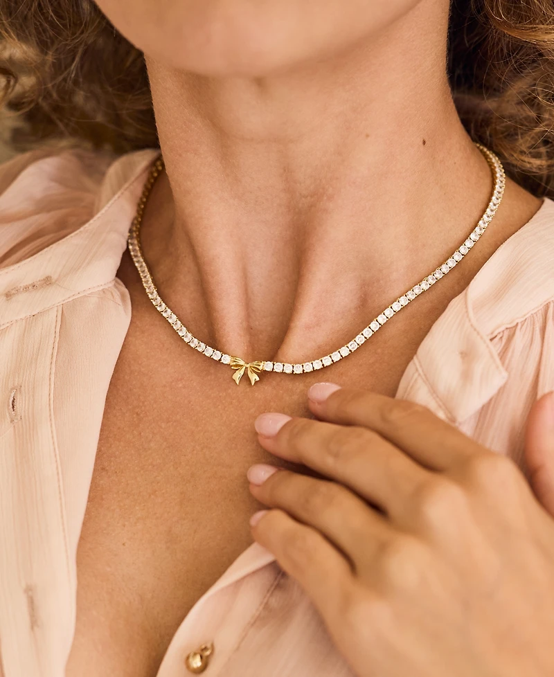 brook & york Coco Bow Tennis Necklace