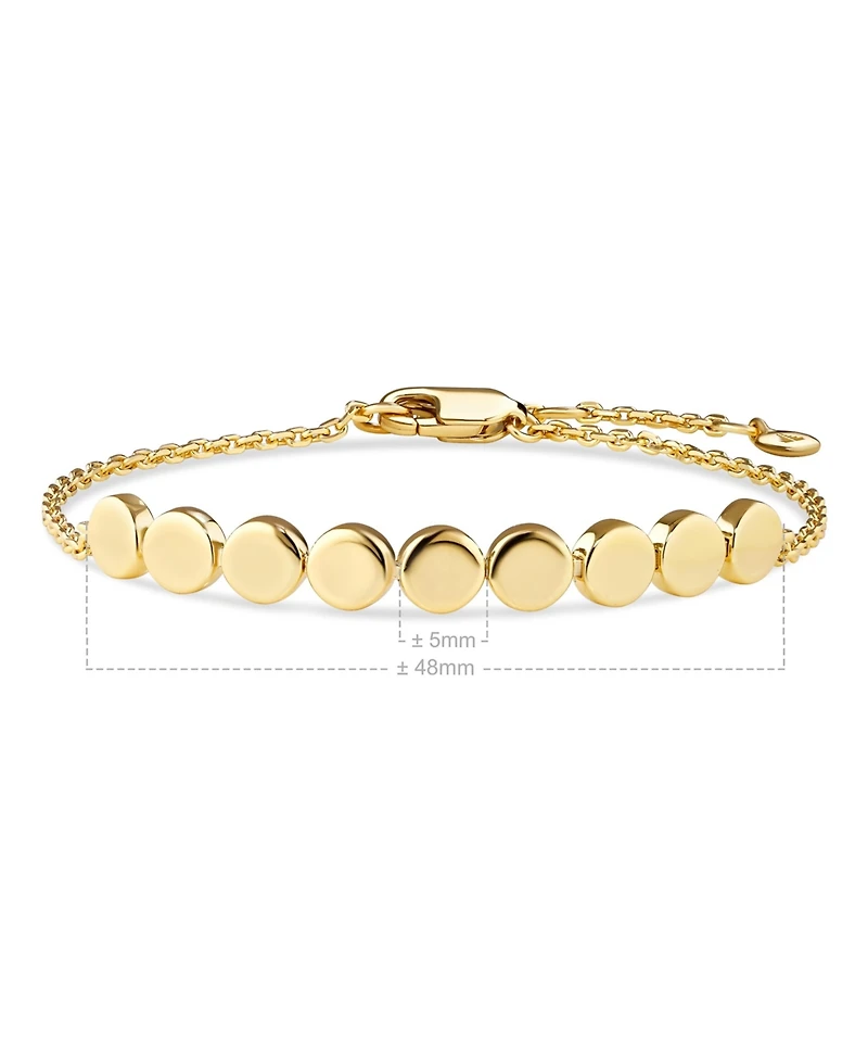Devata Round Link Chain Bracelet in Gold Plated Sterling Silver, Adj 6.5/7.0/7.5 inch