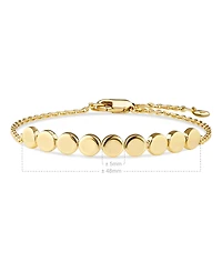 Devata Round Link Chain Bracelet in Gold Plated Sterling Silver, Adj 6.5/7.0/7.5 inch