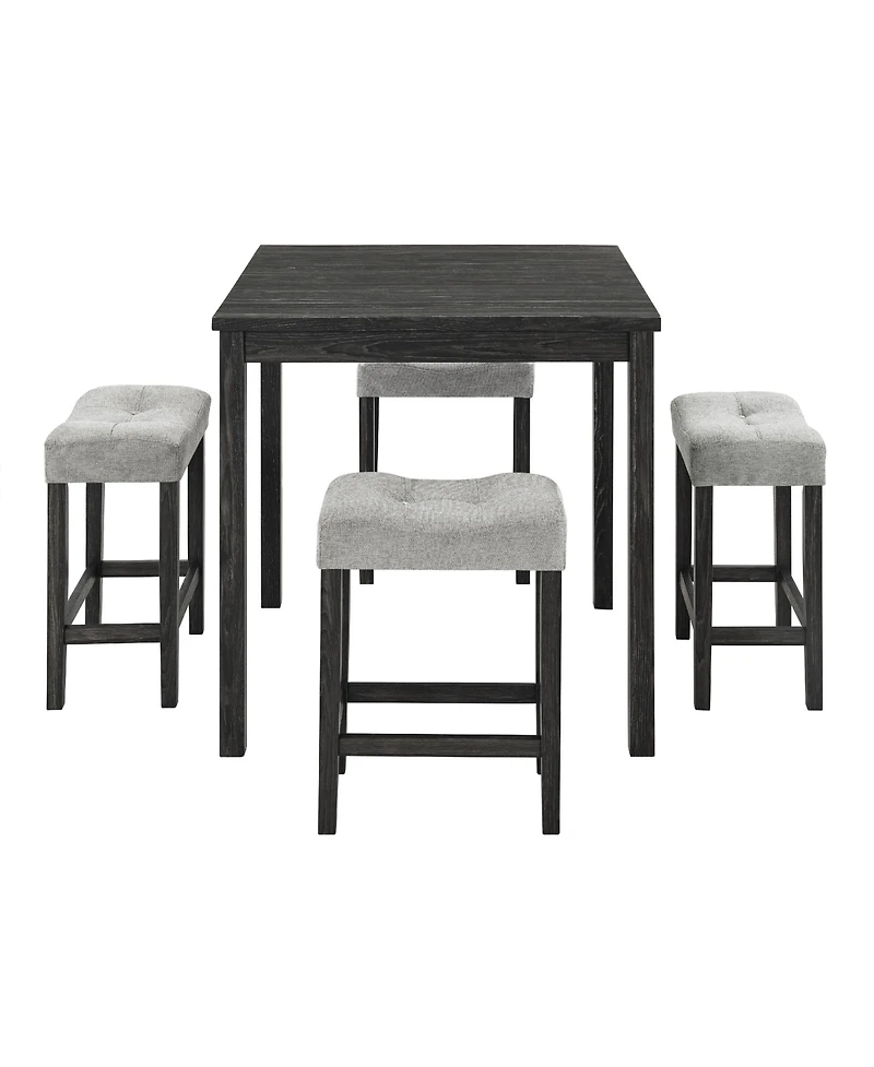 Casainc Industrial 5-Piece Dining Set with Bar Table and Chairs Grey