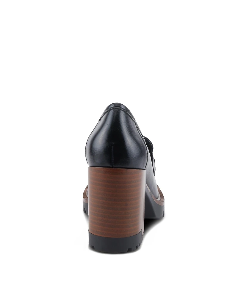 Patrizia Women s Dajah Slip-On Loafers with Inset Heel, Geometric Hardware & Lug Sole