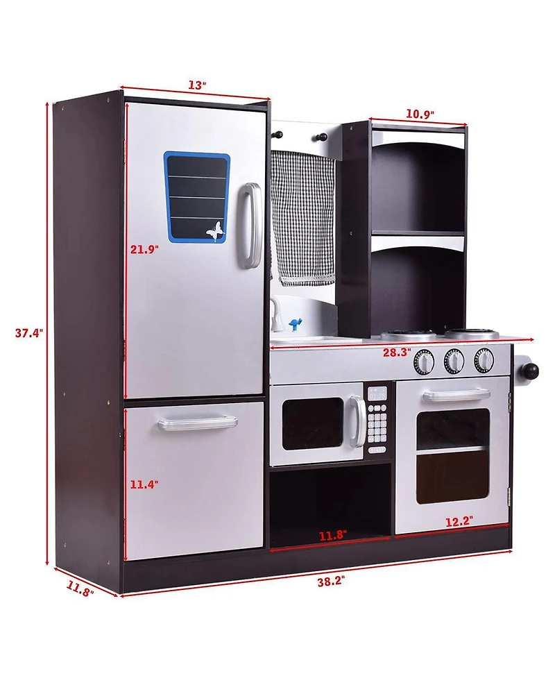 Sugift Kids Wooden Modern Kitchen Cooking Pretend Play Set