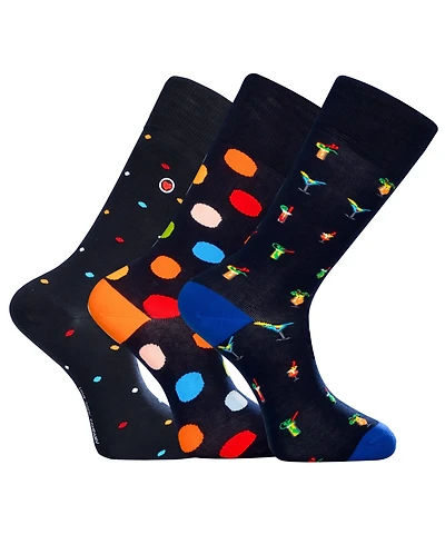 Love Sock Company Men's Happy Hour Socks Bundle, 3-Pack